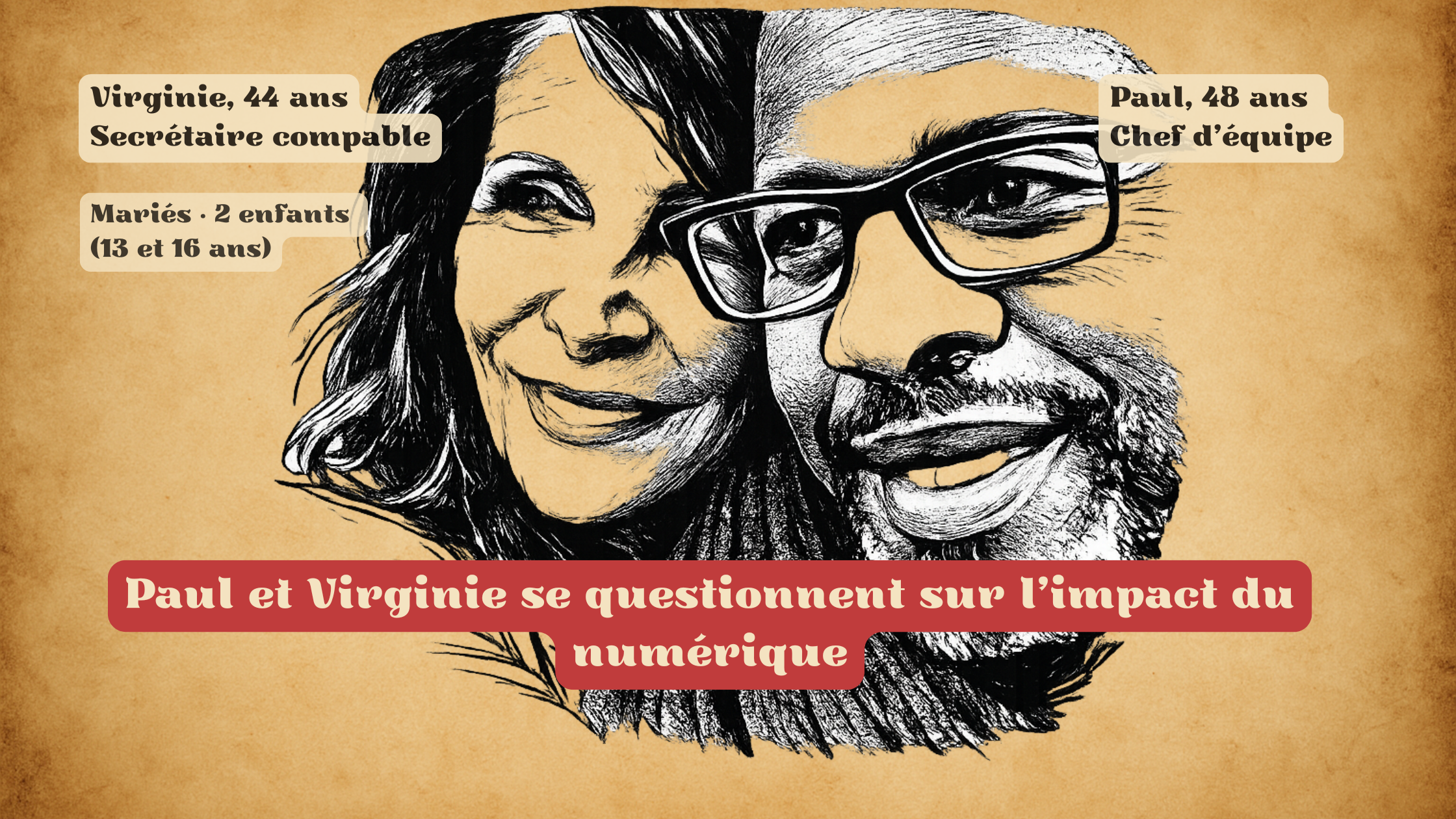 Couple présenté comme secrétaire comptable et chef d’équipe réfléchissant à l’impact du numérique dans leur quotidien